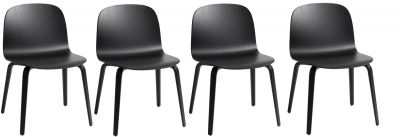 Action Visu Chair Wood Base Chair Set of 4 BLACK Muuto SINGLE PIECES